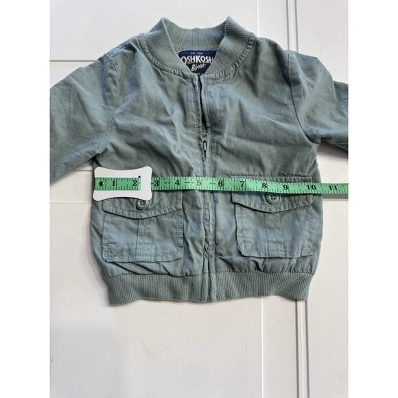 OshKosh B'gosh Lightweight Utility Jacket Olive Army Green Size 12 Months Unisex - Picture 3 of 4